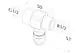 Skizze eines Rohrconnectors mit Anschlüssen, darunter die Maße und die Bezeichnung G1/2 und R1/2. Produkt von Roth, geeignet für Sanitärinstallationen.